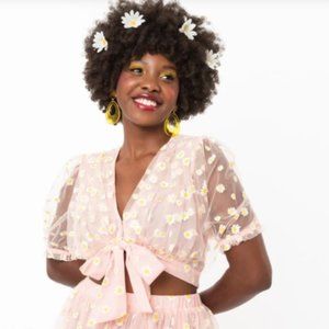 Smak Parlour Light Pink & Daisy Blouse